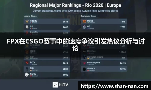 FPX在CSGO赛事中的速度争议引发热议分析与讨论